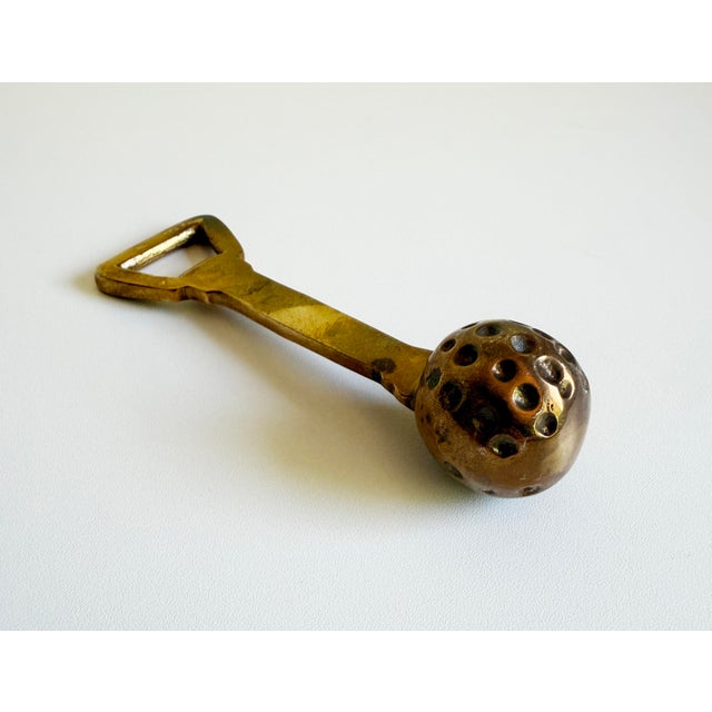 Vintage Brass Golf Ball Bottle Opener For Sale - Image 4 of 6