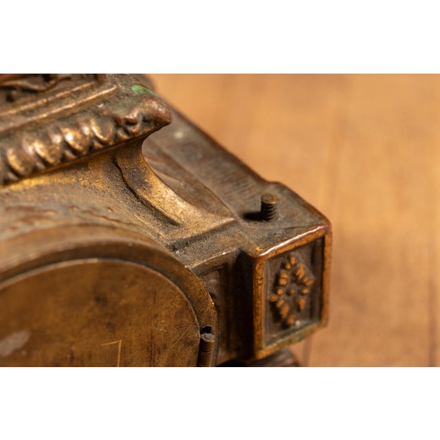 Metal Early 20th Century Art Nouveau Mantle Clock For Sale - Image 7 of 8