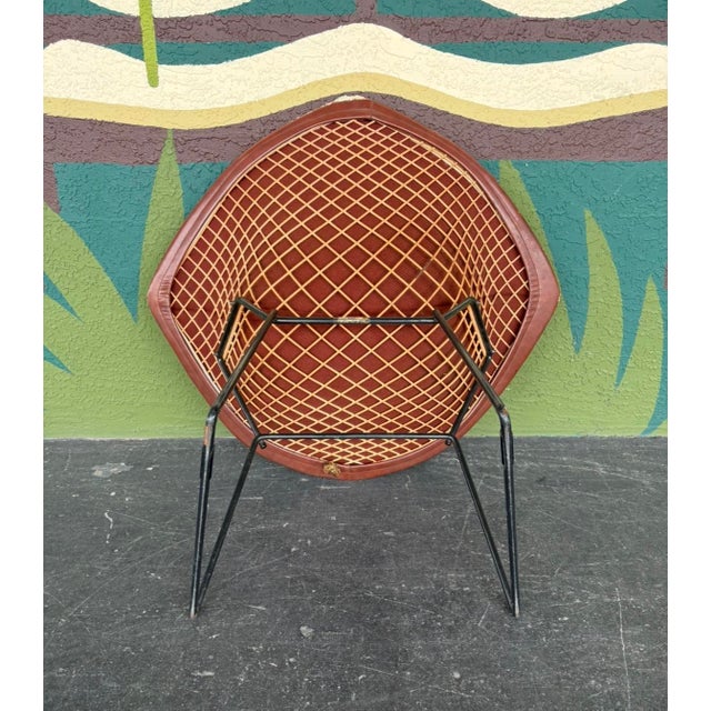 Brown Mid Century Harry Bertoia for Knoll Diamond Chair For Sale - Image 8 of 11