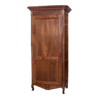Antique 18th Century French Provincial Single Door Armoire in Solid Walnut For Sale