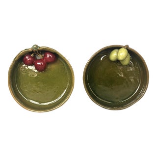 Decorative Trompe l'Oeil Portugal Pottery Bowl Set For Sale