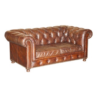 Vintage Heritage Chesterfield Sofa in Brown Leather from Halo For Sale