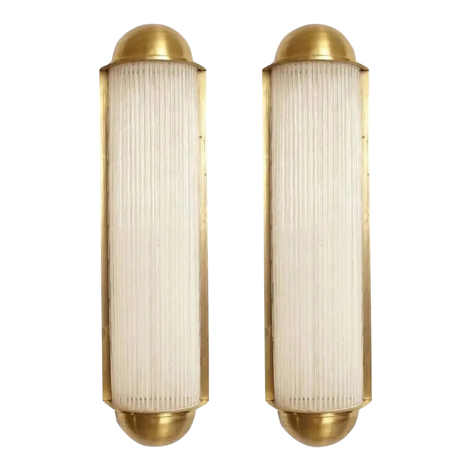 Pair Skyscraper Vintage 1940s Art Deco Wall Sconces Fixture Brass ...