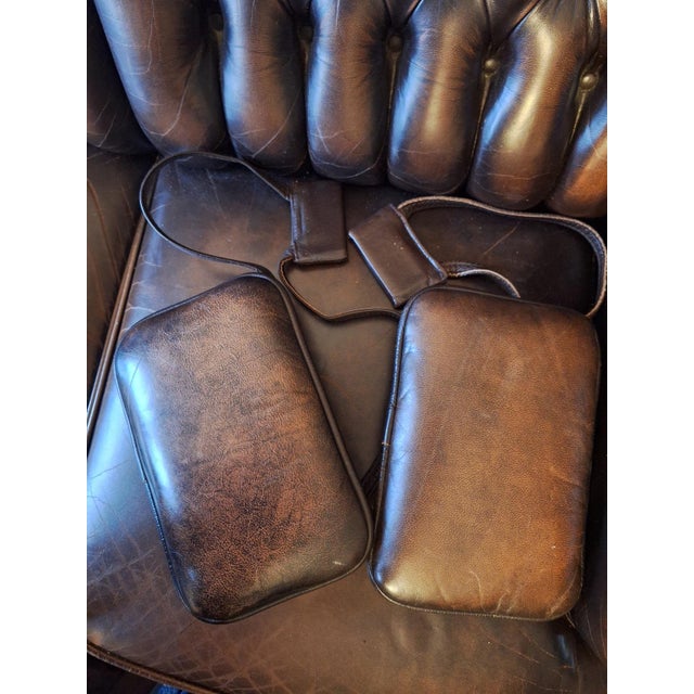 Chesterfield 3-Seater Sofa in Chestnut-Coloured Leather For Sale - Image 13 of 18