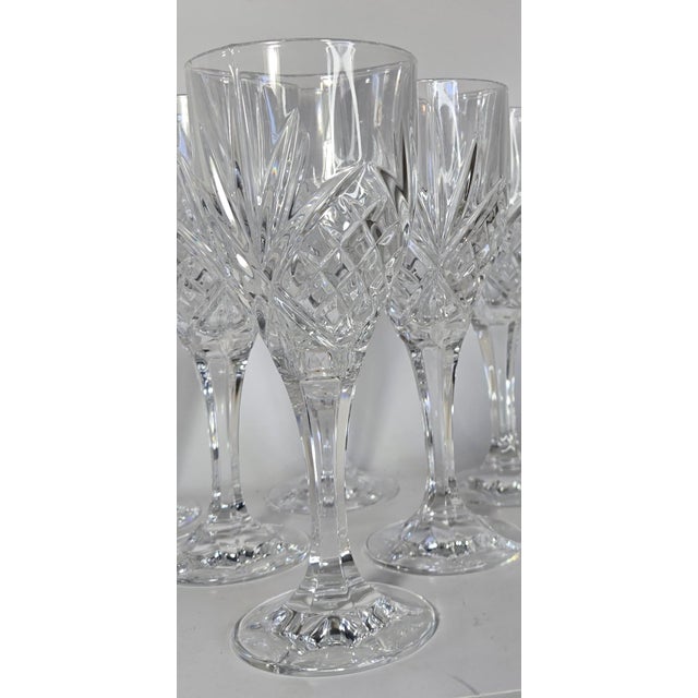 1990s Art Deco Cut Crystal Goblets - Set of Six For Sale - Image 10 of 11