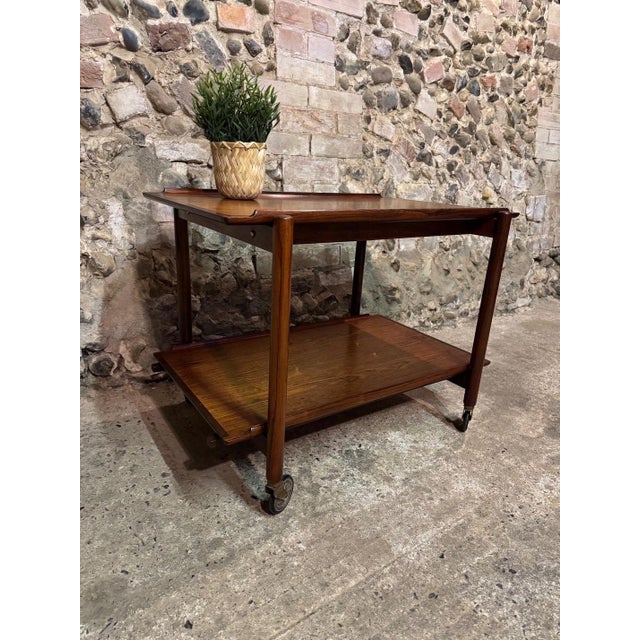 Brown Vintage Danish Rosewood Drinks Trolley, 1960s For Sale - Image 8 of 18