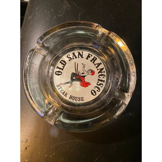Glass 1970s Old San Francisco Steak House Ashtray Catchall For Sale - Image 7 of 8
