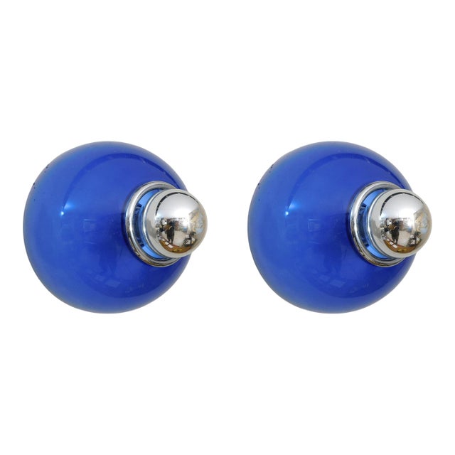 1970s Blue Tilos Sconces by Ernesto Gismondi for Artemide, a Pair For Sale
