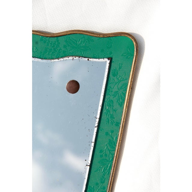 Mid-Century Modern Vintage Italian Brass Mirror, 1950s For Sale - Image 3 of 13