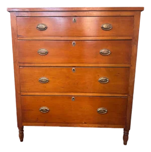 1840s Federal Style Cherry 4-Drawer Dresser