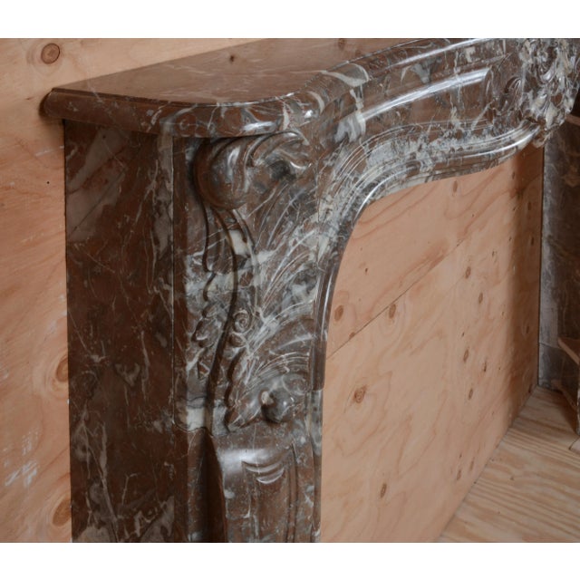 18th Century Antique Louis XV Rouge Rince Marble Mantel For Sale In Los Angeles - Image 6 of 10