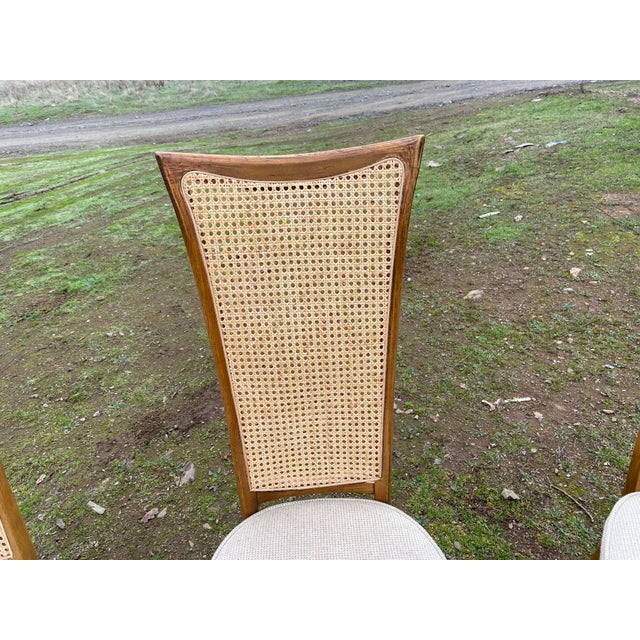 Vintage Mid Century Modern Cane Back Dining Chairs Set of 4 For Sale - Image 10 of 12