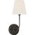 Chapman & Myers for Visual Comfort Signature Polaris 15" Sconce in Bronze with Linen Shade For Sale