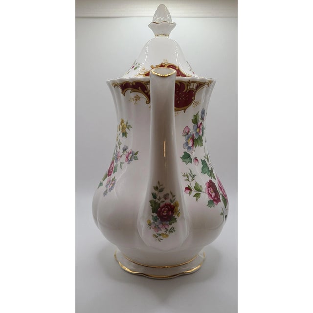 Ceramic Vintage Royal Albert Art Nouveau Style Chatelaine Tall Coffee/Chocolate/Tea Pot For Sale - Image 7 of 13