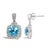 Haus of Brilliance Sterling Silver 8x8mm Cushion Cut Blue Topaz and Diamond Accent Drop Earrings For Sale - Image 4 of 4