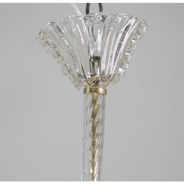 1940s Charming Ercole Barovier Art Deco Chandelier, "Bullicante" Glass Murano For Sale - Image 11 of 17