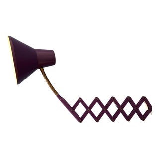 Vintage Space Age Purple Scissor Wall Lamp For Sale
