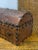 Spanish Mid 20th Century Vintage Spanish Leather Chest With Dome-Top & Brass Fittings For Sale - Image 3 of 6