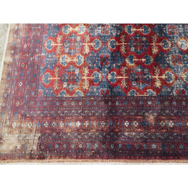 Mid 20th Century Galerie Shabab Collection Mid-20th Century Central Asian Silk Turkoman Tribal Accent Rug For Sale - Image 5 of 7