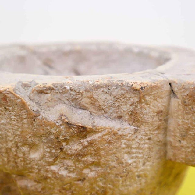 Ancient Terracotta Color Marble Mortar For Sale - Image 4 of 10