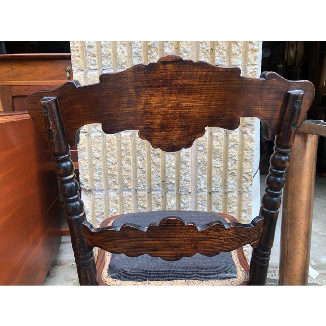 Early 20th Century Antique Victorian Style Floral Decorated Grain Painted Side Chair For Sale - Image 5 of 15