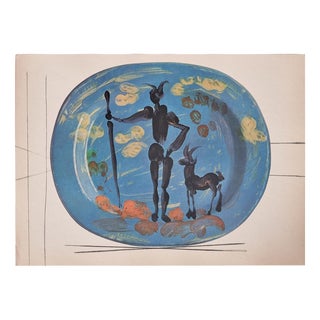 Print Depicting Pablo Picasso Vallauris Plate with Shepherd from Albert Skira, 1955 For Sale