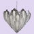 Italian chandelier shown with clear and milky white hand blown Murano glass leaves mounted on chrome finish metal frame /...