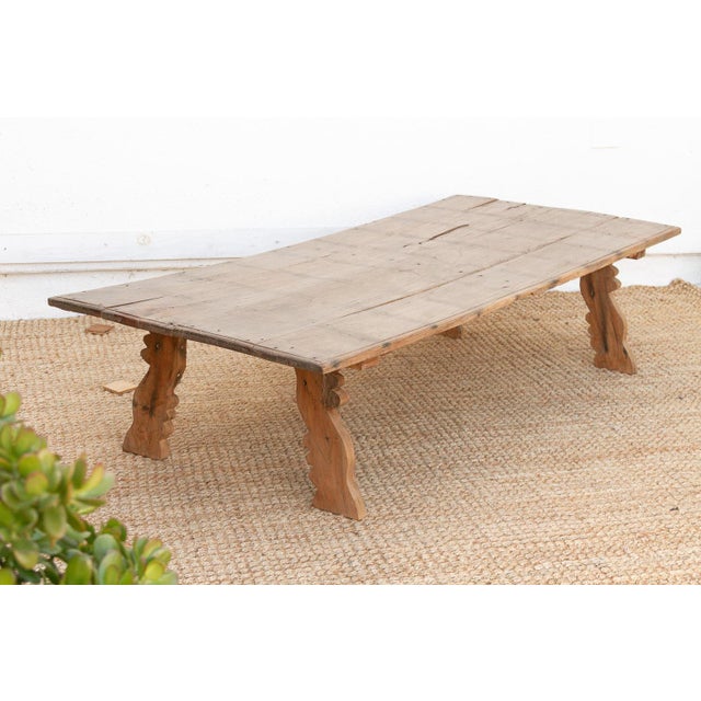 74" Long Antique Heritage Teak Coffee Table For Sale In Los Angeles - Image 6 of 9
