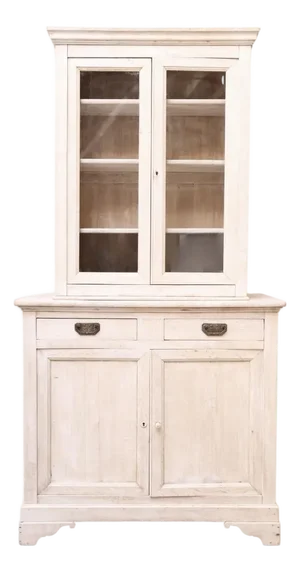 20th Century Bleached Oak China Cabinet