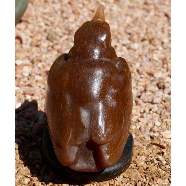 1910s Amalric Walter Henri Berge Pate De Verre Brown Bird Paperweight For Sale - Image 5 of 10
