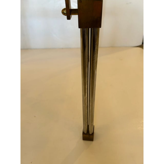 Mixed Stone Inlaid Backgammon Game Side Table on Brass & Chrome Base For Sale - Image 10 of 14