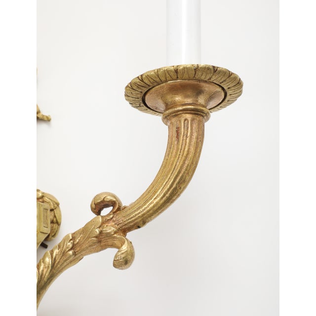 1950's French Bronze Sconces For Sale - Image 9 of 14
