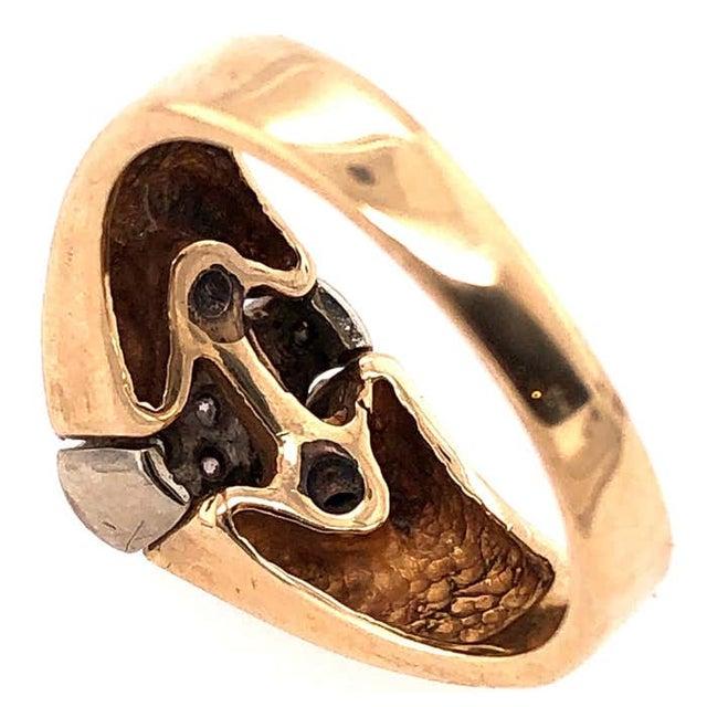 14 Karat Two-Tone Yellow and White Gold Ring With Diamond Cluster 0.30 TDW, Size 7 For Sale - Image 9 of 9