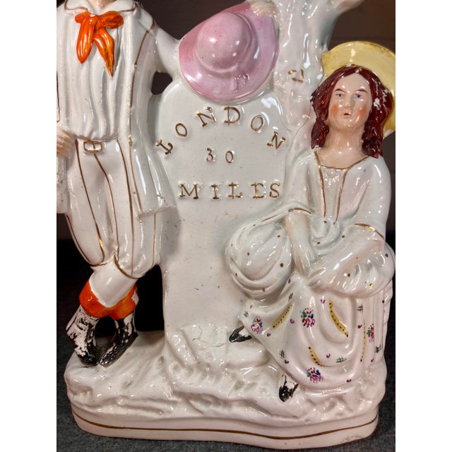 Victorian Antique Staffordshire Figure 30 Miles to London For Sale - Image 3 of 10