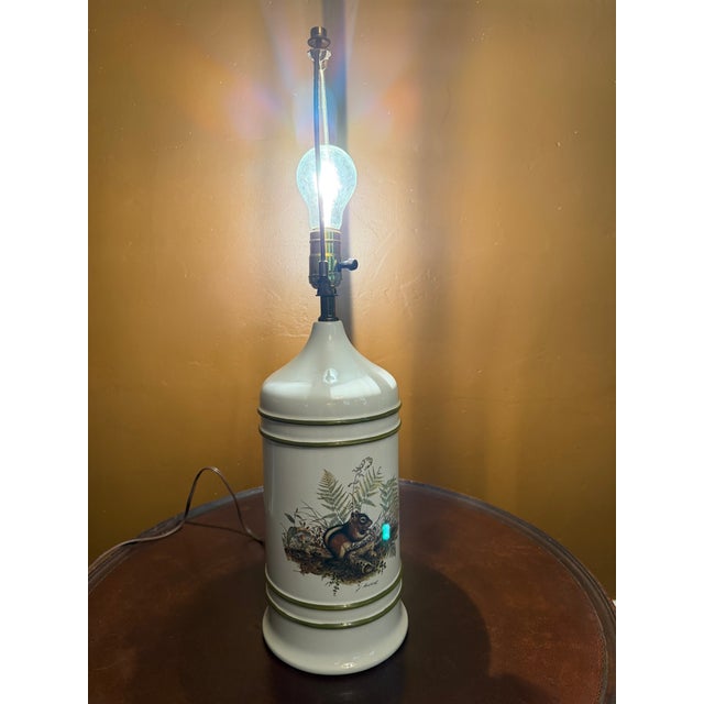 Vintage J. Lockhart Signed Chipmunk Jim Beam "One of a Kind Contest 1989" Lamp For Sale - Image 4 of 12