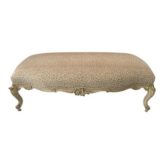 1930’s French Leopard Upolstered Bench For Sale
