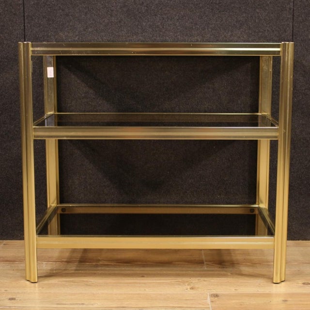 Side Table in Gilded Metal, 1980 For Sale - Image 6 of 13