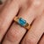Contemporary Swiss Blue Topaz Wedding Ring | Dainty Stackable Gemstone Ring | December Birthstone Ring Us 7 For Sale - Image 3 of 4