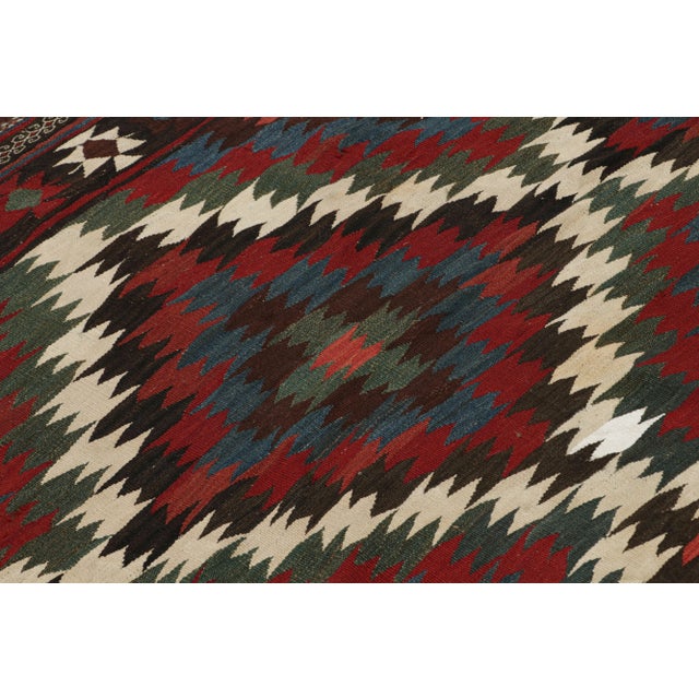 1950s Vintage Kilim With Red, Teal and Blue Geometric Patterns, From Rug & Kilim For Sale - Image 5 of 7