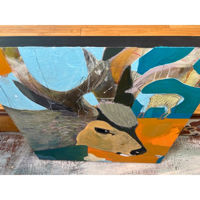 "Peach Face" a Deer Painting by LWren Walraven For Sale - Image 9 of 10