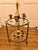 Antique Style Round Brass Bar Cart with Smoked Glass Tops, 1950s For Sale - Image 12 of 15