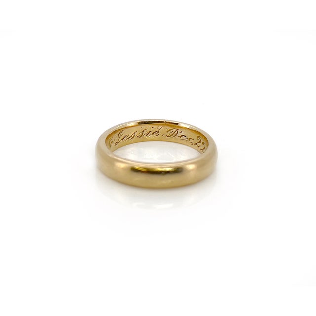 Antique 14k Yellow Gold Band, Ben to Jessie Dec. 22-14, Size 6.5 For Sale - Image 4 of 7