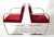 Pair of Mid-Century Modern Mies van der Rohe flatbar Brno for Knoll in stainless steel with the original dark red velvet...