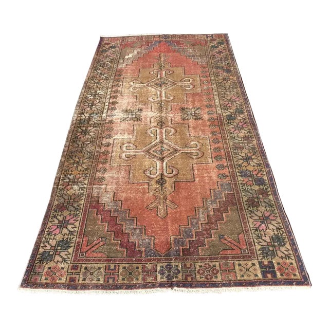 1950s Rustic Turkish Area Rug - 57" X 114" For Sale