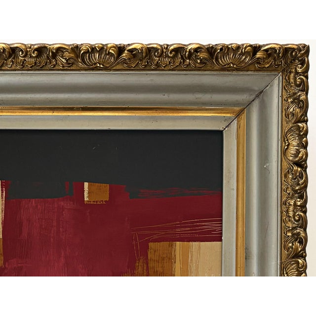 Paint “Desire” Black Abstract Art in Vintage Frame, Transitional Living Room Art by JTS For Sale - Image 7 of 11