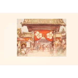 1901 Mortimer Menpes, "Leading to the Temple" Original Period Antique Print of Japan From London