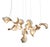 Dune 12 Cluster Chandelier with Shades in Gold Metallic Tone by Daniel Becker for Moss Objects For Sale