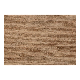 High Quality Hand Knotted Tan Natural Jute Loop Pattern Solid Rug 5x7Ft. For Sale