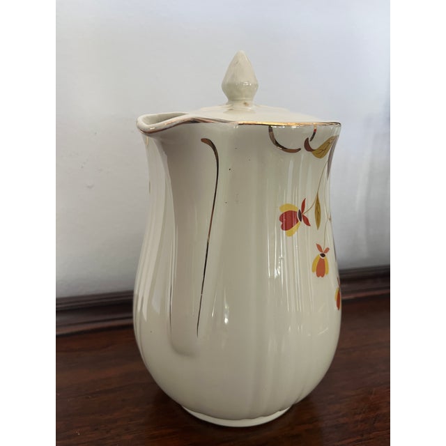 Vintage Hall China Jewel Tea Autumn Leaf Covered Coffee Pot, Mary Dunbar, Circa 1940s For Sale - Image 4 of 8