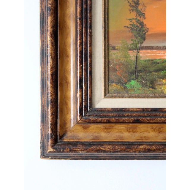 Farmhouse Vintage Landscape Oil Painting For Sale - Image 3 of 13